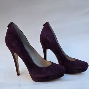 Michael Kors Plum Suede Platform Stiletto Pumps